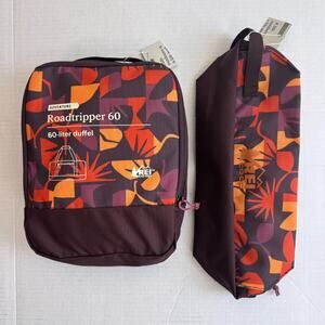 REI Roadtripper Duffle Bag 60 Liter and Medium Pod Bag Travel Sol Geo Raisin NEW